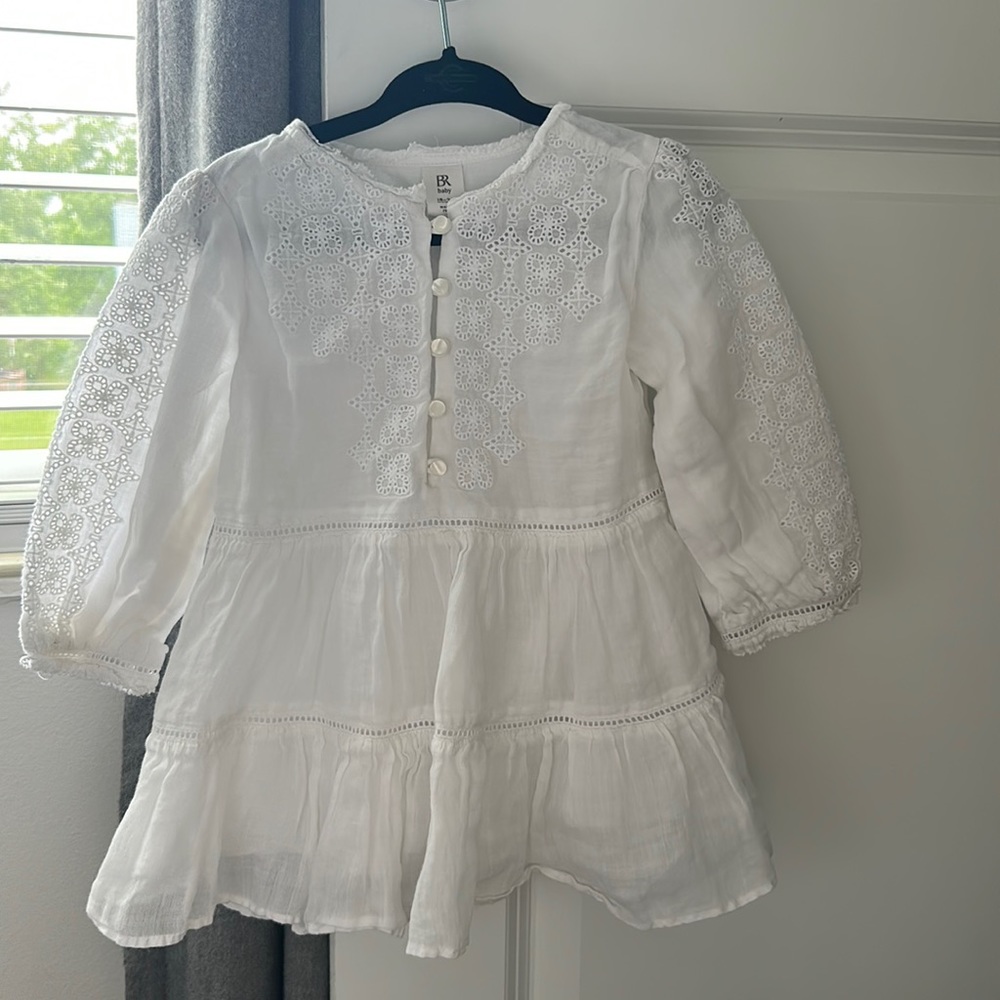 Banana Republic dress, size 18-24m, white embroidered